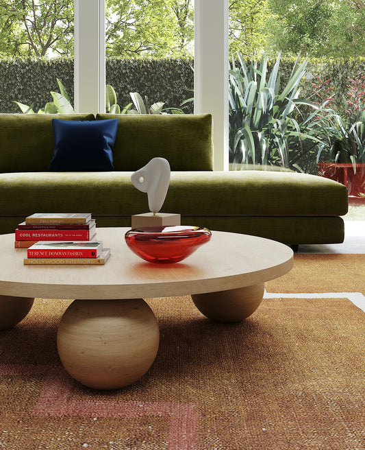 Two-seater linen sofa for sale in Melbourne interior