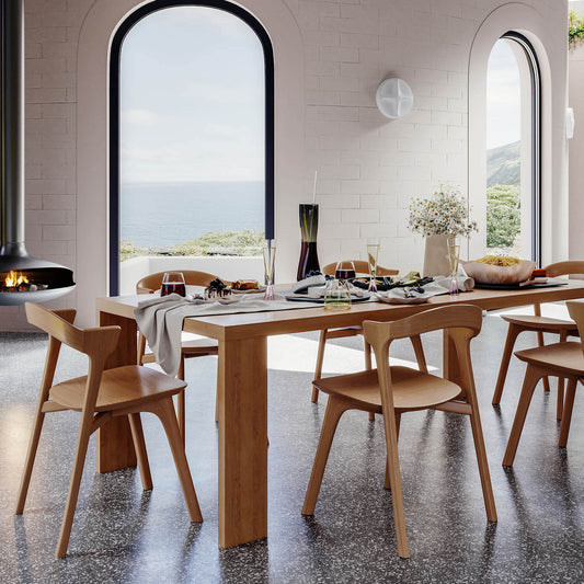 A beautiful picture of the Perfect Dining Table, a masterpiece carved by local artisans, stands as your home's centerpiece.